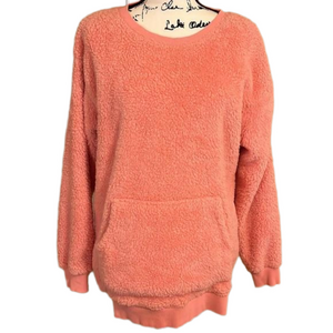 Pink Fluffy Fleece Sweatshirt Size Medium
